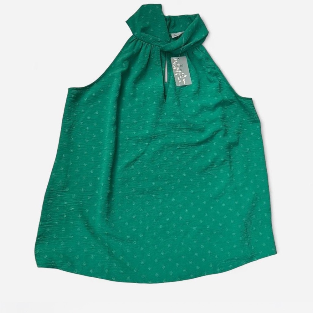 Floral & Ivy Women's Green Top Blouse Size Large NWT